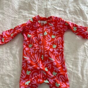 Hanna Andersson Red and Pink Baby Swimsuit